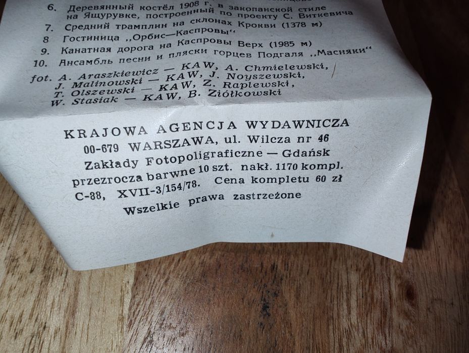 10 przeźroczy/slajdów z Zakopanego PRL Vintagw