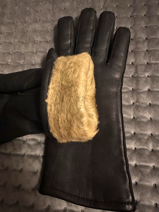 Rękawiczki skórzane czarne damskie roz. S, 6,5