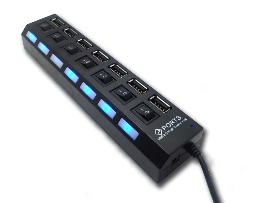 HUB USB 7 Portas 2.0 USB computador portatil consola televisao NOVO