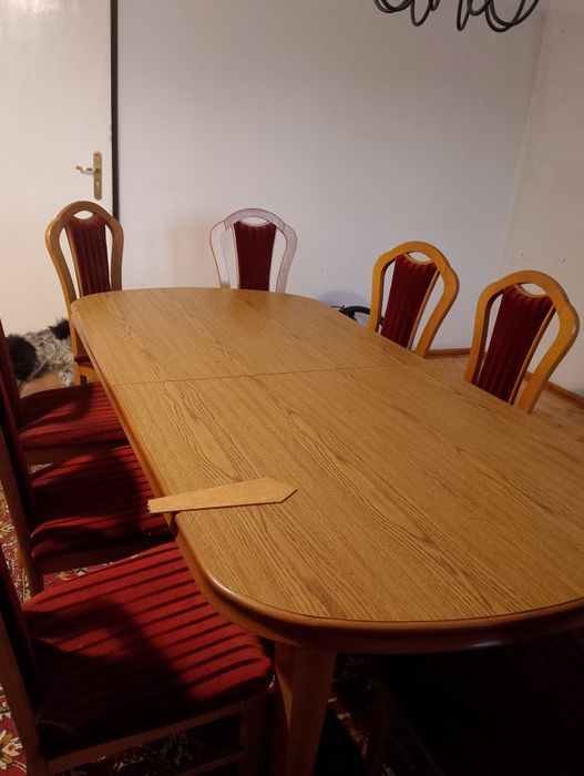 Stół rozkładany 200x100 plus  9 krzeseł