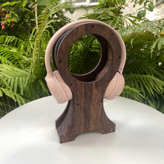 Подставка держатель для наушников игровых и полноразмерных деревянных