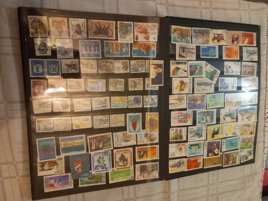 Expositor e selos Filatelia