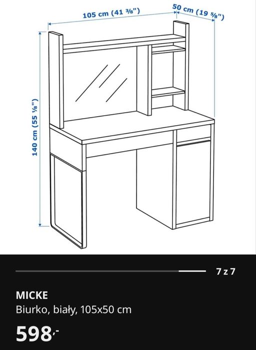 Biurko dla dziecka - Micke (IKEA)