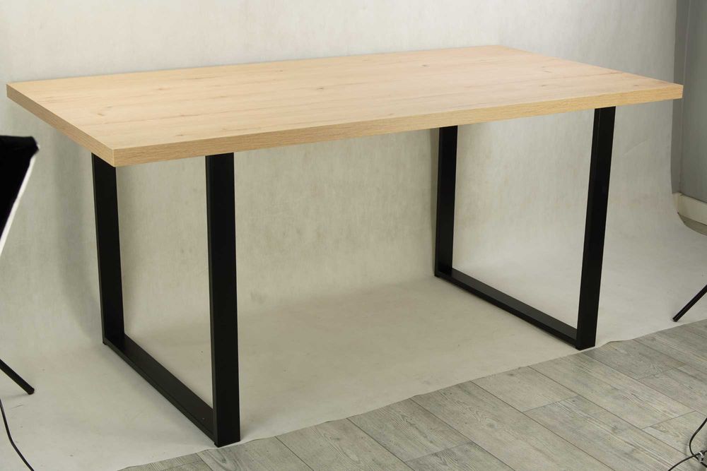 STOLIK KAWOWY LOFT - Metalowe Nogi + Gruby Blat - Nowoczesny, solidny