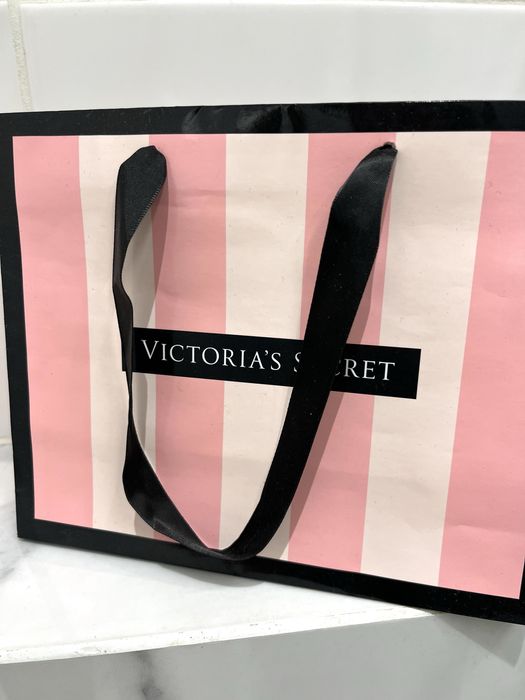 Victoria Secret mała papierowa torebka prezentowa zakupowa torba paski