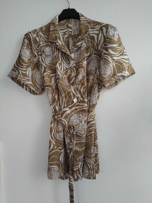 Túnica creme e dourada, original - Tamanho Único