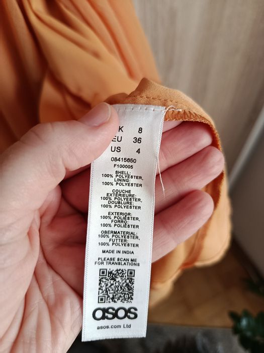 Asos długa pomarańczowa sukienka rozmiar S