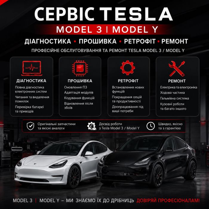 Сервіс Tesla Model 3 Model Y | Діагностика | Прошивка | Ретрофіт