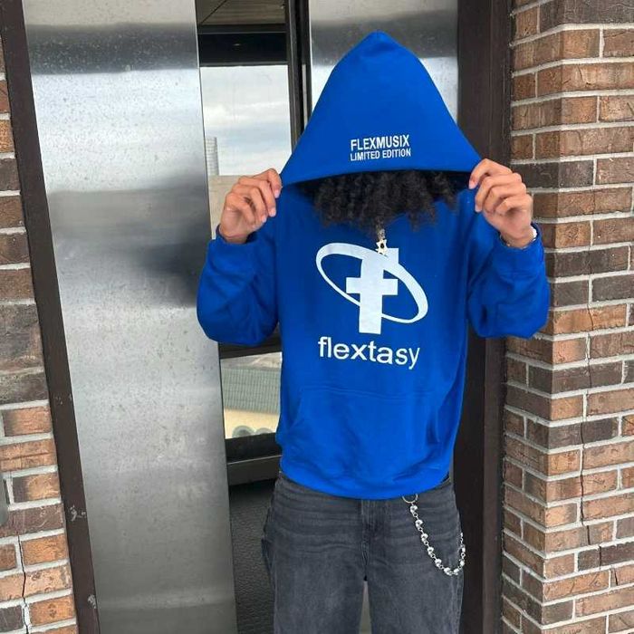 blue hoodie flextasy estasy vetments balenciaga erd opium oversize y2k