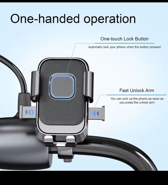 Suporte universal giratório 360° de telemóvel para mota, bicicleta, tr