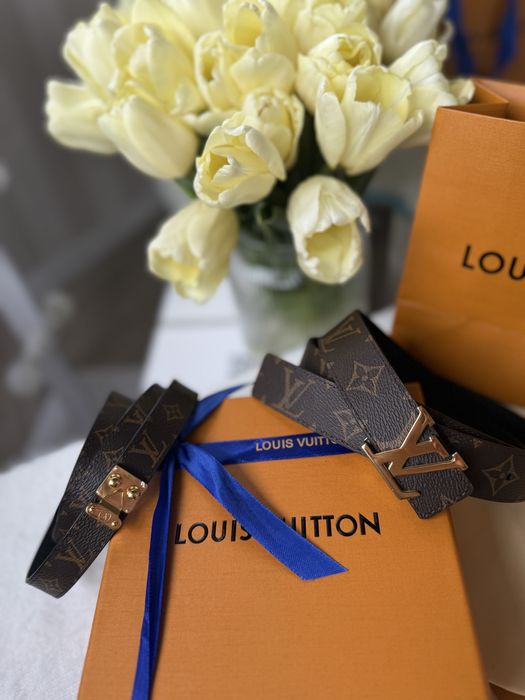 кожаный ремень Louis Vuitton, Пояс, ремень Луи Витон канва Monogram