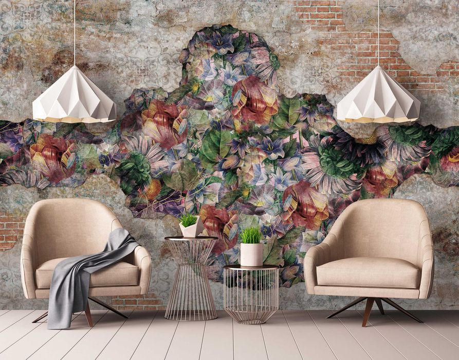 Fototapeta Mur Ściana Imitacja Kwiaty 3D Na Twój Rozmiar + KLEJ
