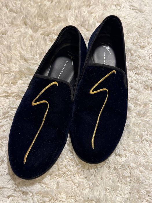 Мокасины из бархата zanotti оригинал