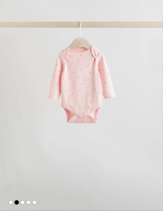 Рожевий - Дитячий боді з довгим рукавом