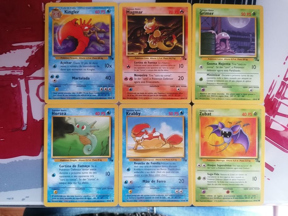 Cartas Pokémon português (Coleção 62)