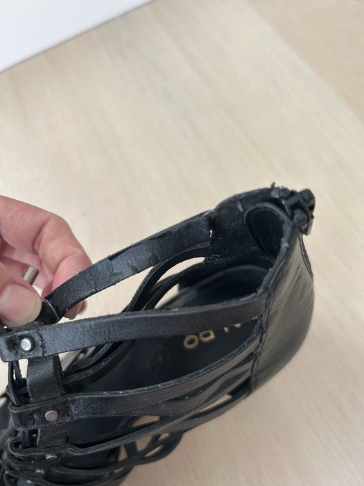 Aldo skórzane sandały na obcasie 40 skóra