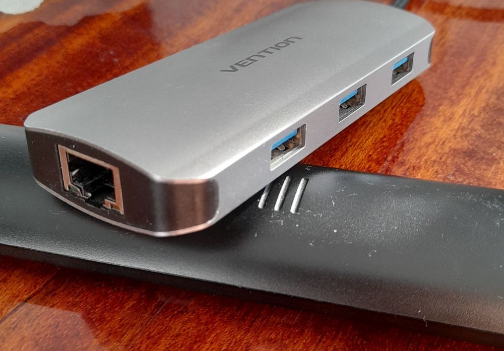 USB-хаб (док-станція) для ноутбука 6-in-1 (HDMI, RJ45, USB-A, PD)