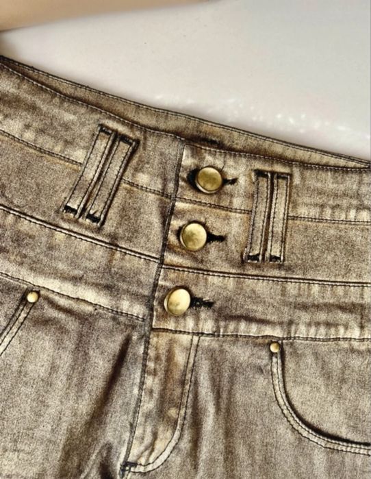 River Island złote spodenki XS szorty wysoki stan