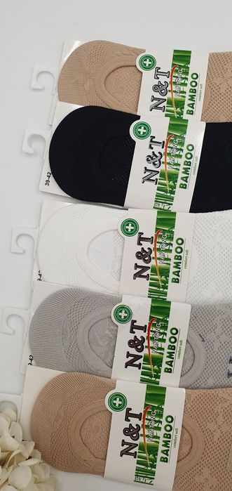 Skarpetki damskie stopki stópki baletki bambusowe bambus mix kolorów