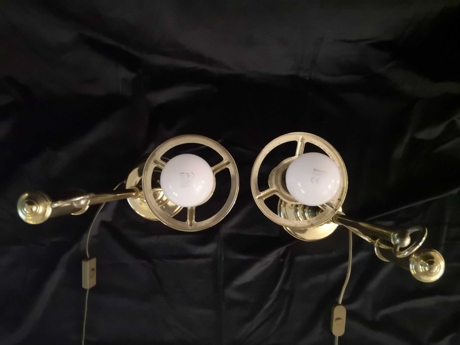 Dwie stare mosiężne lampy stołowe (cena za 2 sztuki)