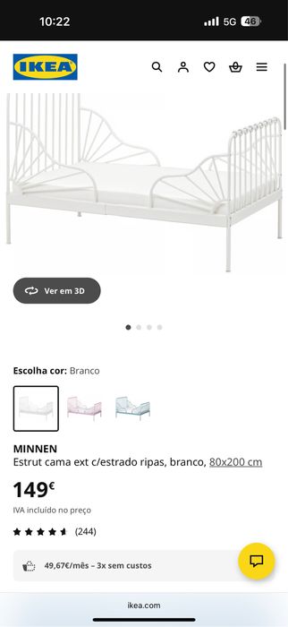Cama crianca ikea Minnen extensivel