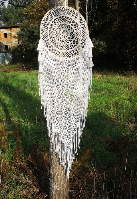 Painel em macramé e crochê