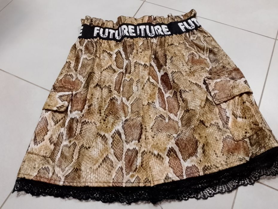 Spódnica skórzana w panterkę