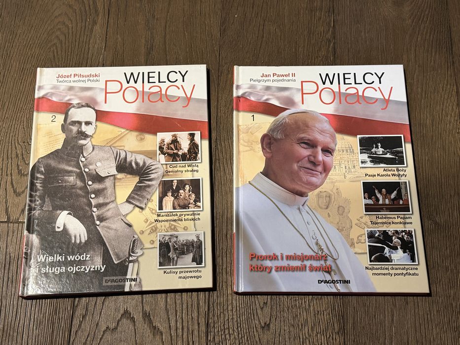 Wielcy Polacy Jan Paweł II + Józef Piłsudski – De Agostini 2 książki