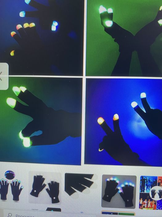 Luvas com dedos LED PARTY GLOVES