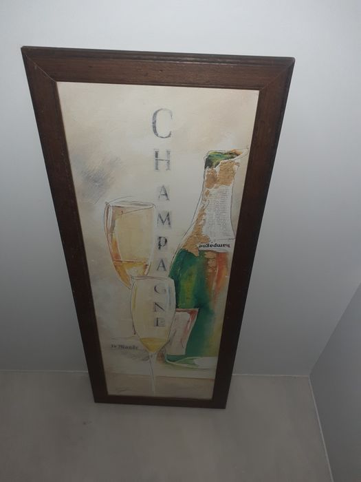 Quadro champanhe 35x70cm