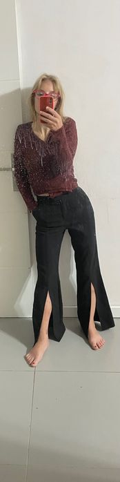 Spodnie le collett polska marka xs eleganckie rozszerzane