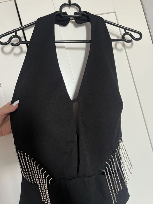 Body czarne z diamencikami S-M