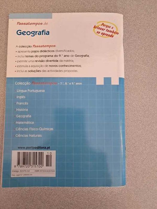 Passatempos de Geografia - 9.º Ano - Porto Editora