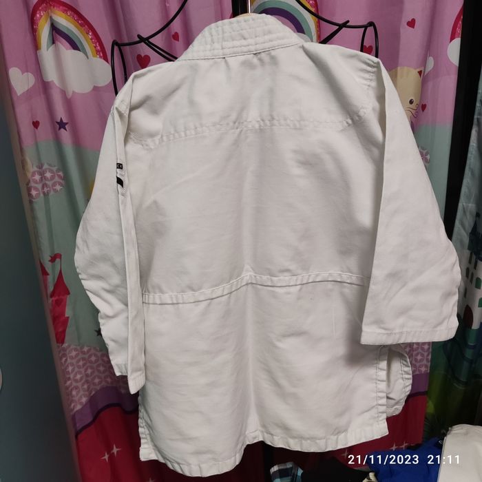 Fato judo criança branco azul Decathlon seishin 110cm / 120cm