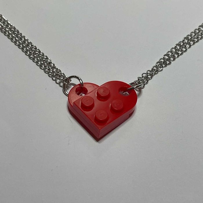 Dwa Naszyjniki Dla Par Zakochanych Serce Klocki LEGO Matching