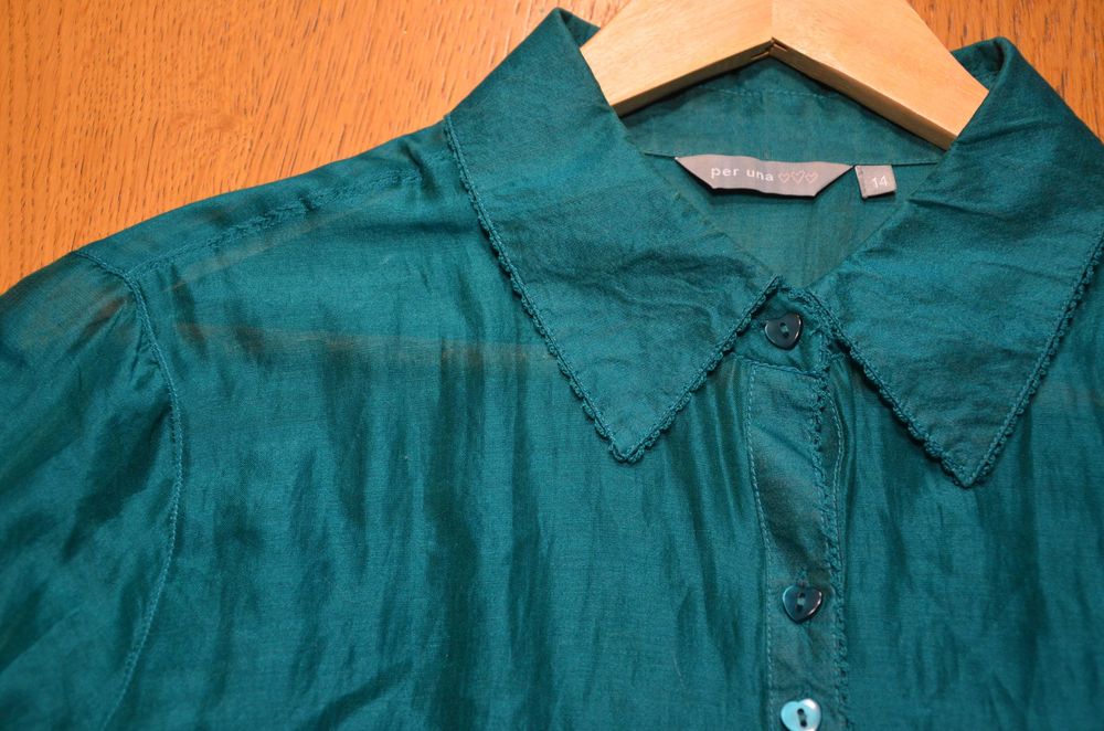 koszula z haftem damska r. 14(42) jedwab/silk per una M&S