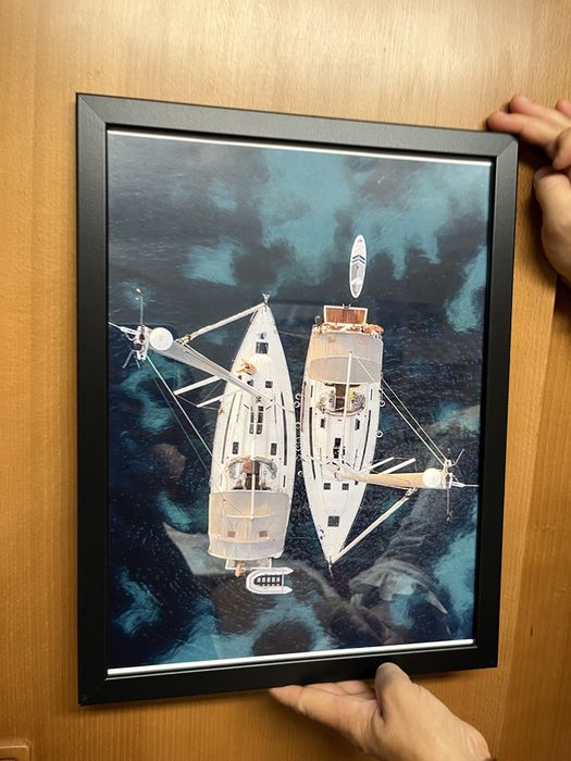 Quadro vista aérea dos barcos