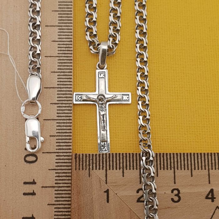 Комплект! Серебряная цепочка с крестиком Срібний ланцюжок з хрестиком