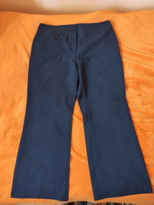 Modne Granatowe spodnie wide leg M&S 44
