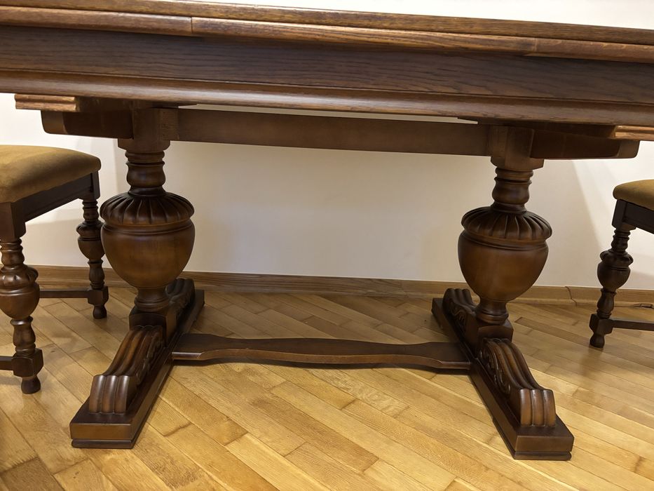 Гарнітур стіл стільці меблі дубовий набір