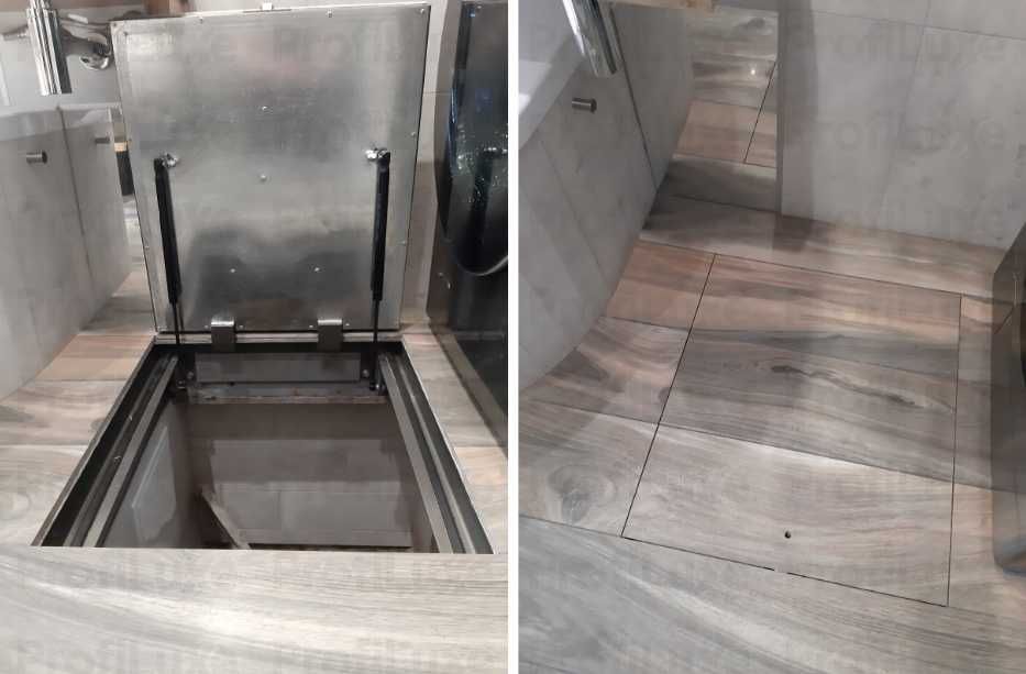 Люки підлогові на амортизаторах під плитку, ламінат, паркет