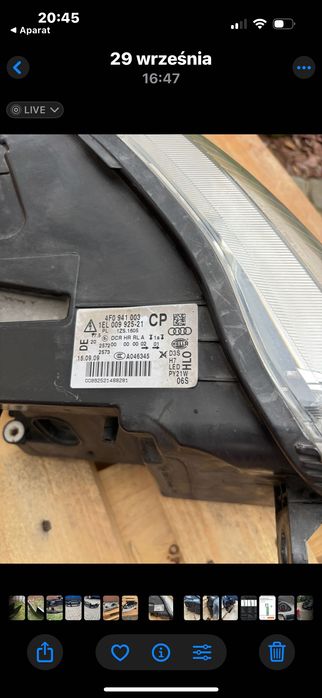 Lampa lewa przód Audi c6 lift 2009 r