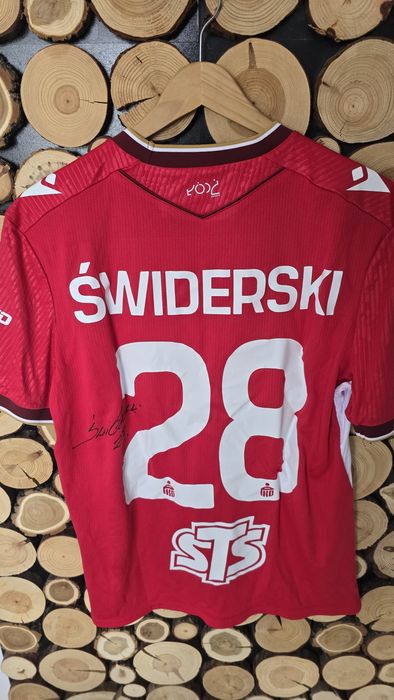 Koszulka Widzew Łódź Świderski 28 + autograf Macron 2026/27