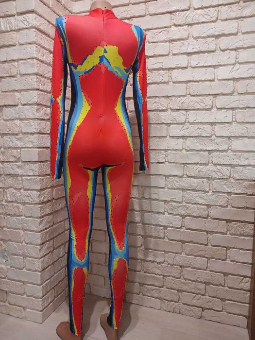 Комбінезон принт зі стразами зріст 162+