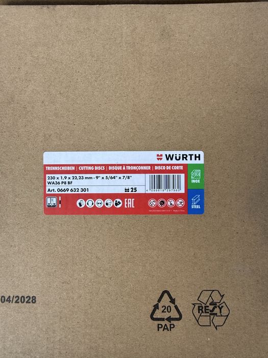 Tarcza wurth 230x1.9