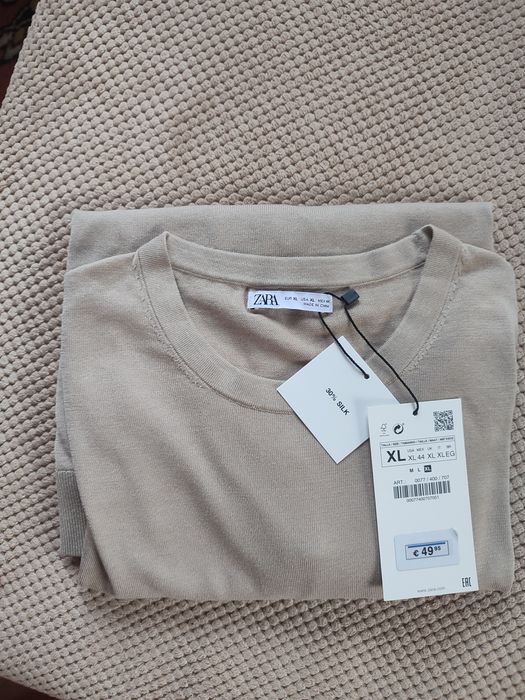 Zara Sweter Jersey męski jedwab bawełna r. XL
