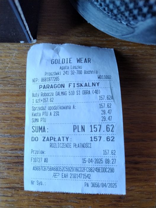 Obuwie robocze Super lekkie Galmag damskie Długość wkładki 25 cm.