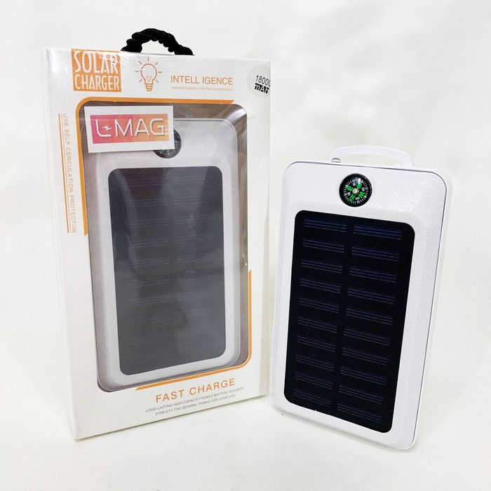 Power Bank Solar 18000 mAh мобільне зарядне з сонячною панеллю та лампою, Power Bank Charger