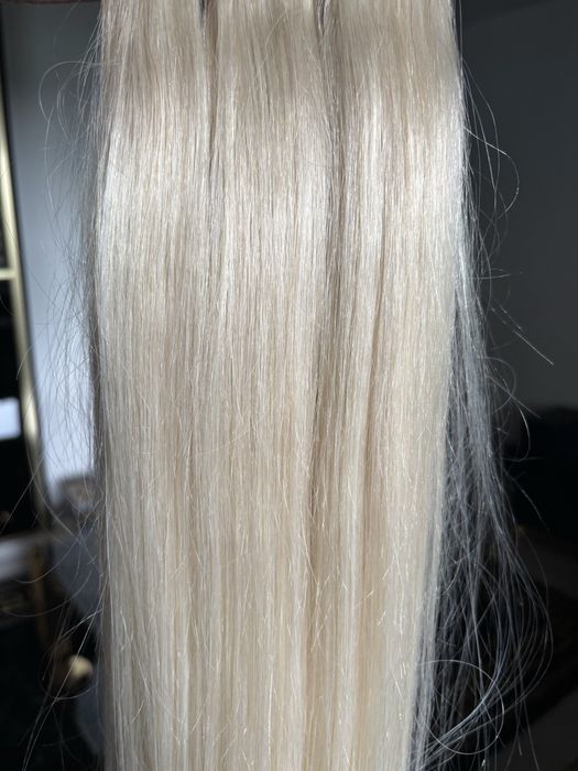 Wlisy naturalne clip in 7 tasm cieply jasny blond