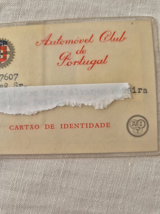 Vendo antigo Cartão de Identidade de sócio do ACP (Automóvel Club de Portugal).